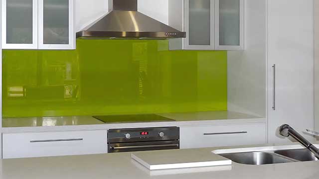 KOLOR™ - Kitchen Glass Splashback - Bells Beach - Green - Supplied & Installed by - geelongsplashbacks.com.au